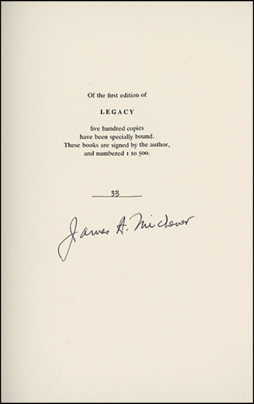 Lot 486 James A. Michener