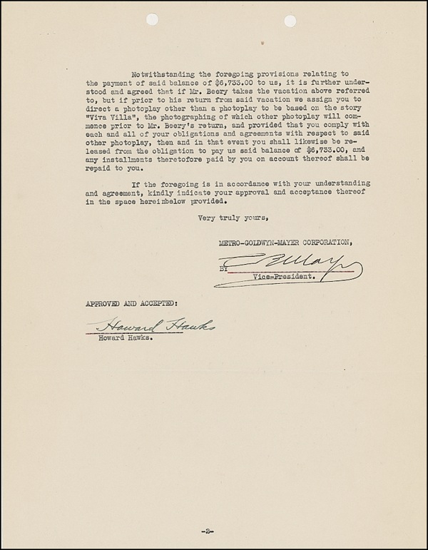 Lot 947 Howard Hawks