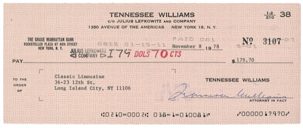 Lot 530 Tennessee Williams