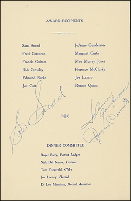 Lot 1469 Francis Ouimet and Sam Snead