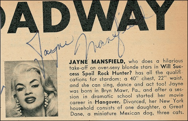 Lot 1031 Jayne Mansfield