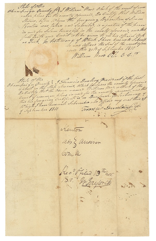 Lot 249 Simon Kenton