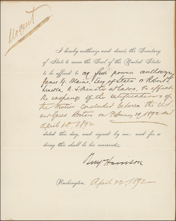 Lot 78 Benjamin Harrison