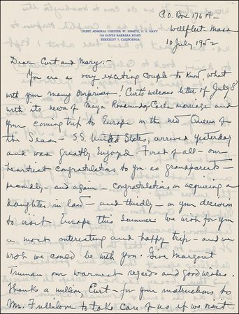 Lot #344 Chester Nimitz - Image 1