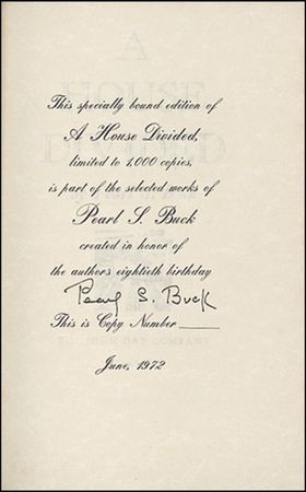 Lot #427 Pearl S. Buck - Image 1