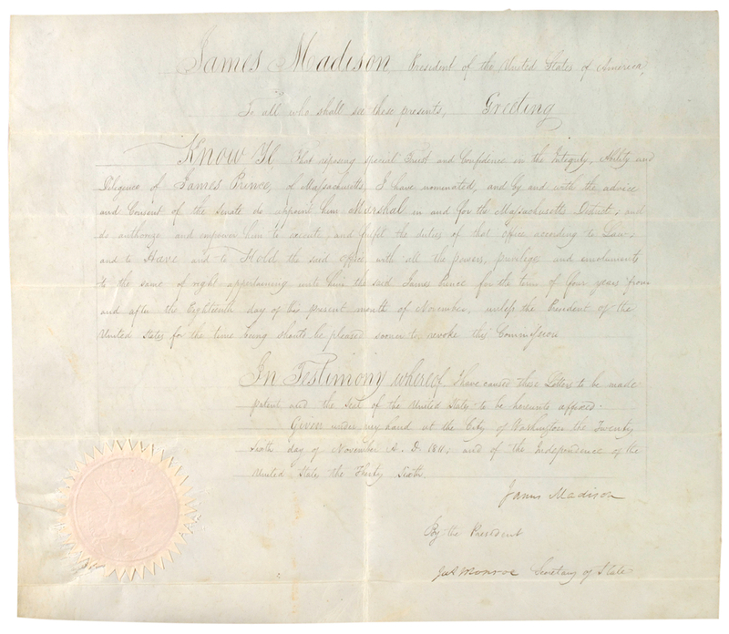 Lot 100 James Madison and James Monroe