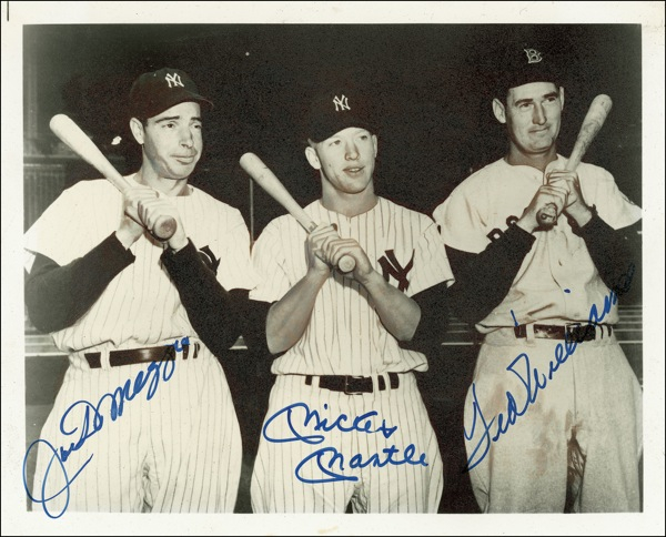 Lot 1355 DiMaggio, Mantle, and Williams