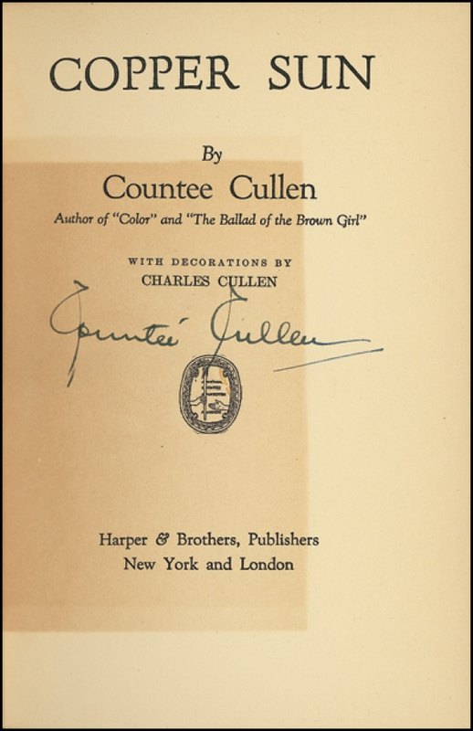 Lot 538 Countee Cullen