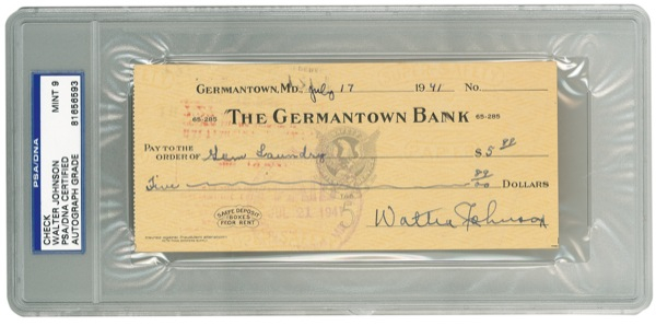 Lot 1407 Walter Johnson