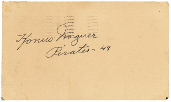 Lot 1533 Honus Wagner