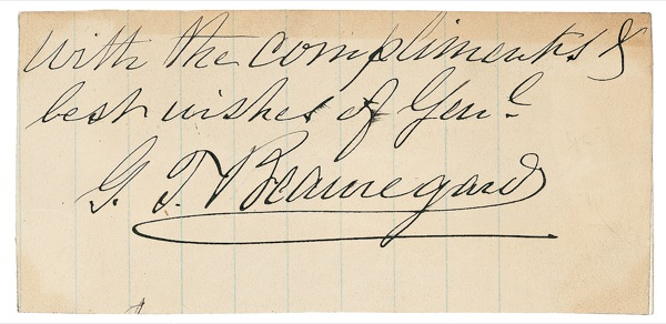 Lot 381 Pierre G. T. Beauregard