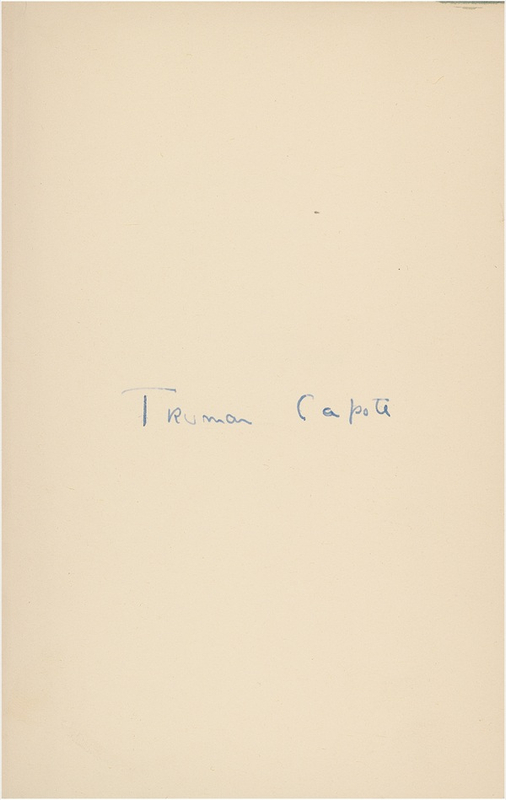 Lot 531 Truman Capote