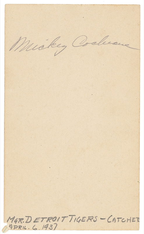 Lot 1343 Mickey Cochrane