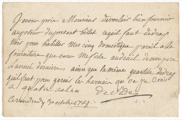 Lot 605 Marquis de Sade