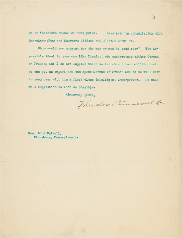 Lot 152 Theodore Roosevelt