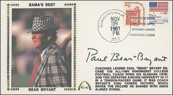 Lot 1329 Paul “Bear” Bryant