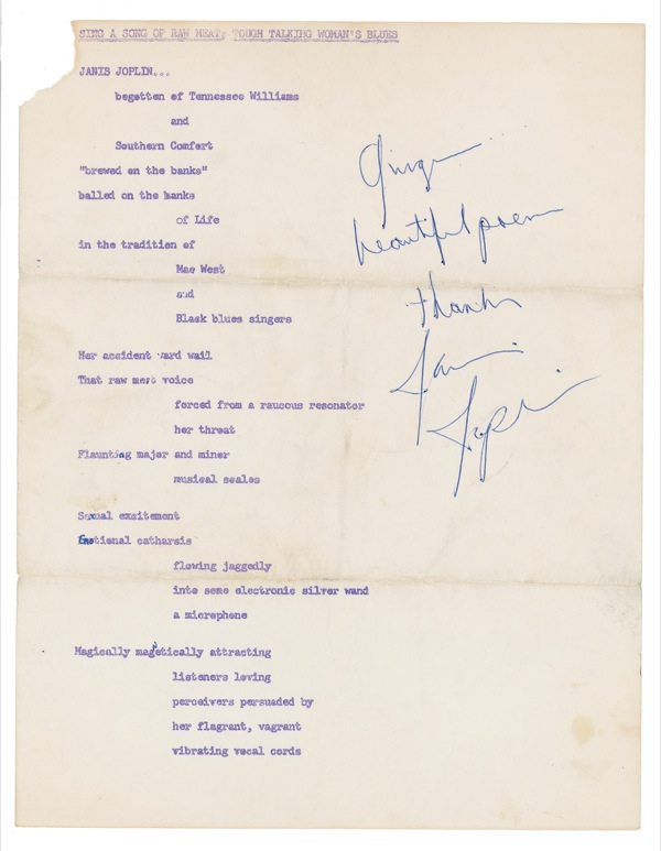 Lot 699 Janis Joplin