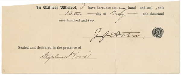 Lot 183 John Jacob Astor IV