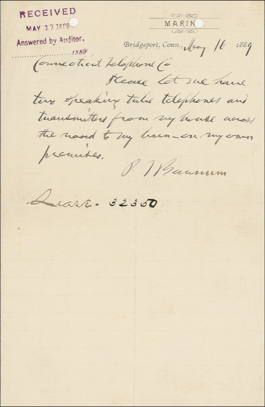 Lot 928 P. T. Barnum