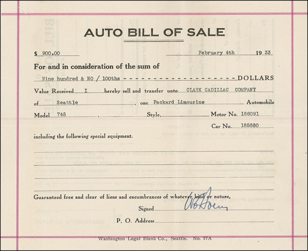 Lot 457 William E. Boeing