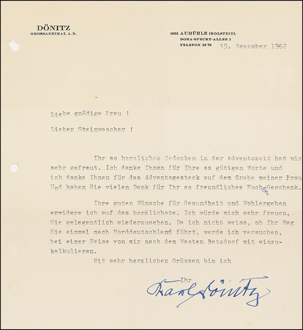 Lot 387 Karl Dönitz