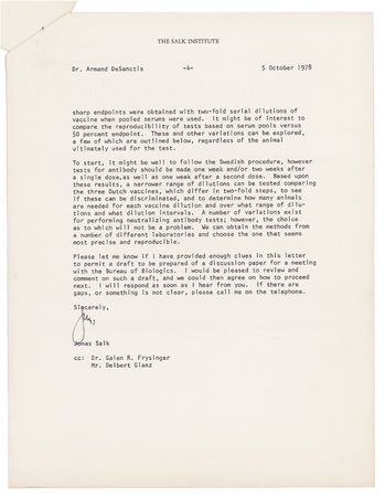 Lot #346 Jonas Salk - Image 2