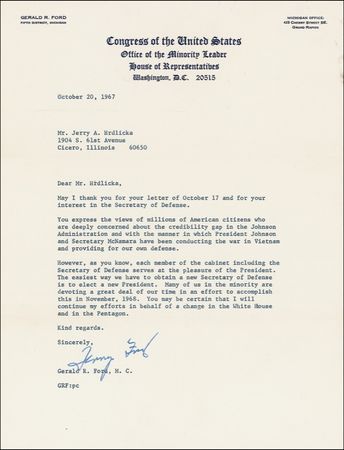 Lot #53 Gerald Ford - Image 3