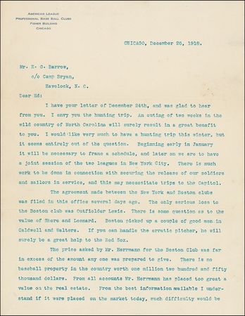 Lot #1405 Ban Johnson - Image 2