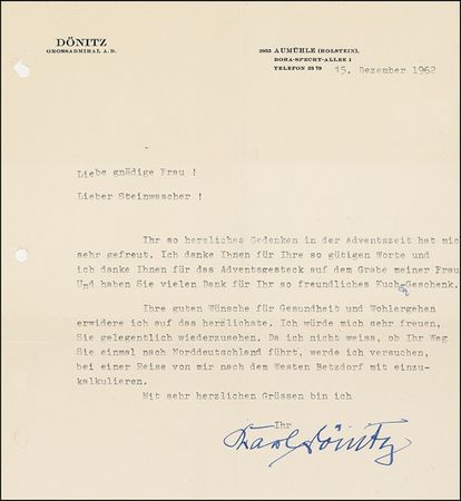 Lot #387 Karl Dönitz - Image 1