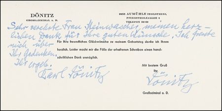 Lot #387 Karl Dönitz - Image 2