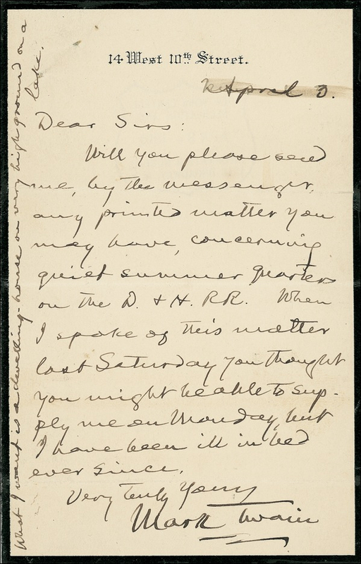 Lot 396 Samuel L. Clemens