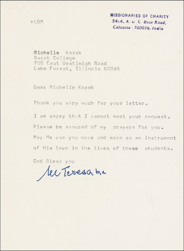 Lot 276 Mother Teresa