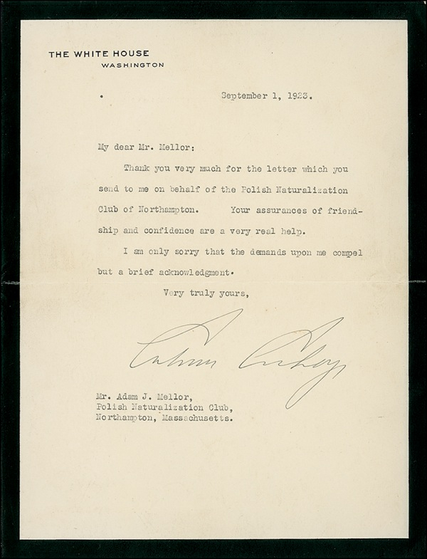Lot 48 Calvin Coolidge