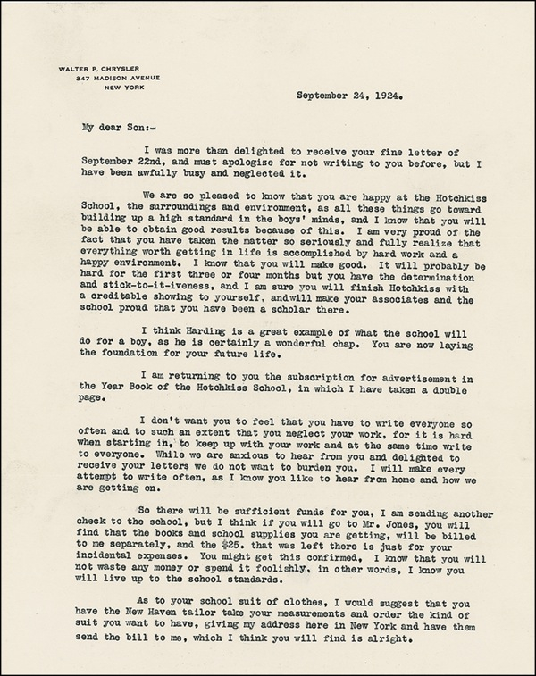 Lot 209 Walter P. Chrysler