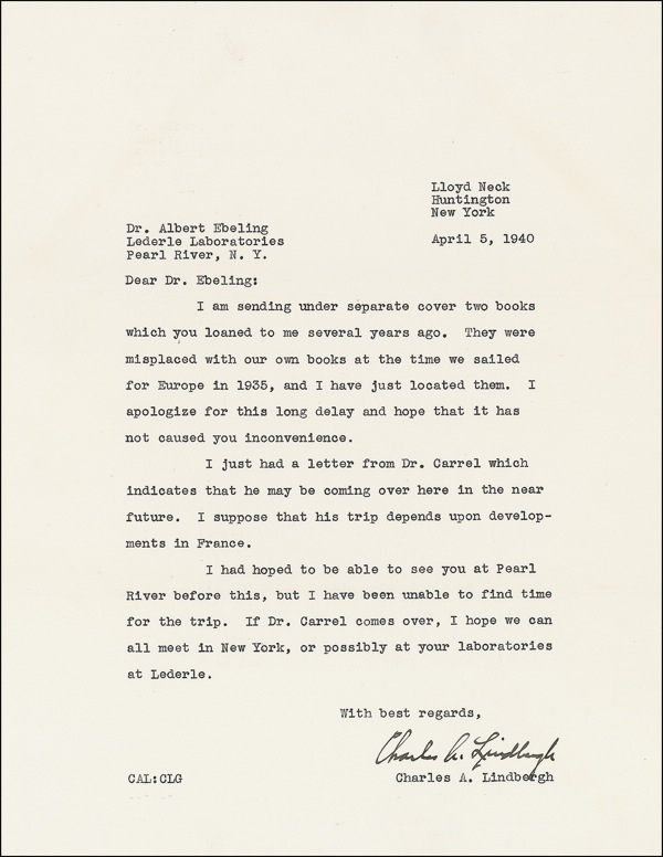 Lot 369 Charles Lindbergh