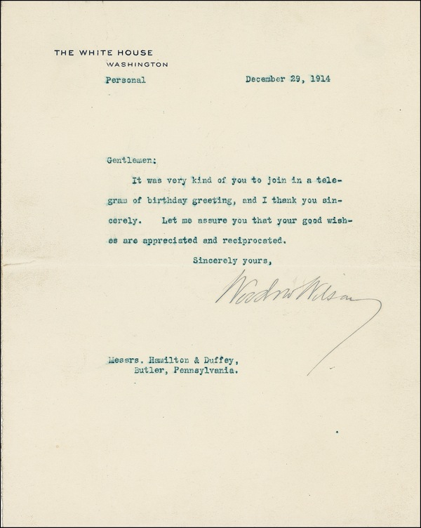 Lot 186 Woodrow Wilson