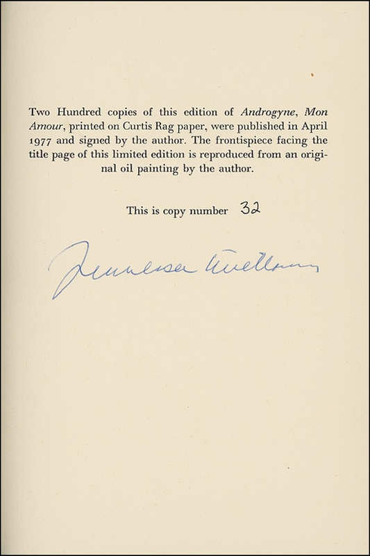 Lot 481 Tennessee Williams