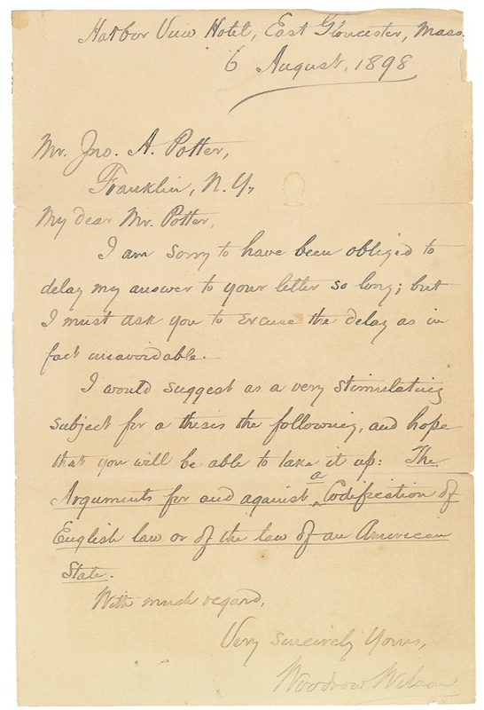 Lot 191 Woodrow Wilson