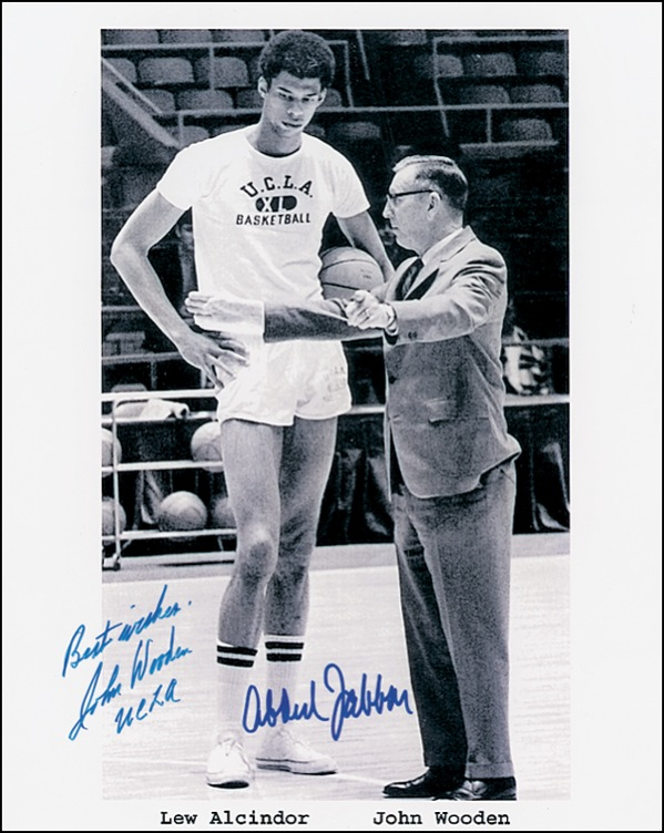 Lot 1212 Kareem Abdul-Jabbar and John Wooden