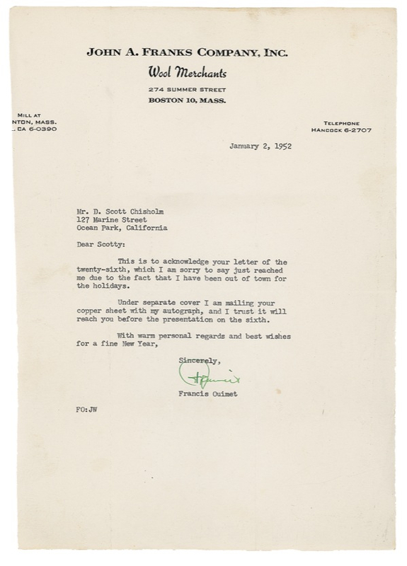 Lot 1390 Francis Ouimet