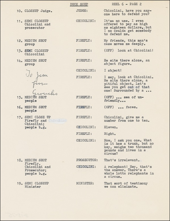 Lot 1052 Groucho Marx