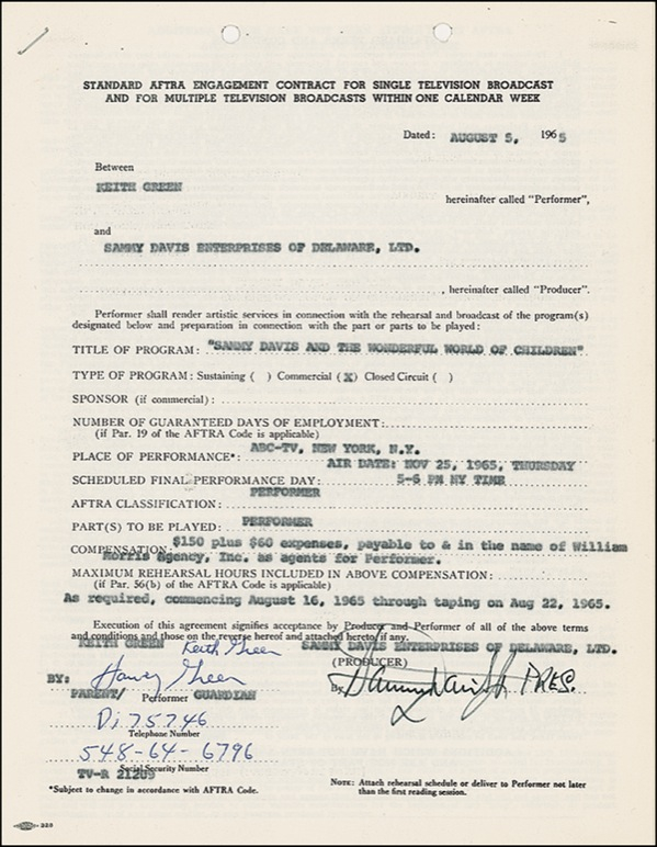 Lot 892 Sammy Davis, Jr.