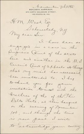Lot #88 Benjamin Harrison - Image 1