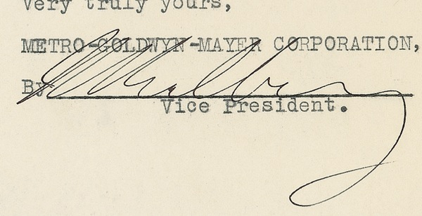 Lot 1088 Irving Thalberg Signed Document