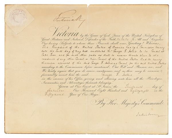 Lot 306 Victoria Signed Document