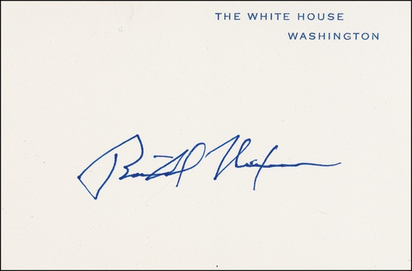 Lot 101 Richard Nixon White House Card