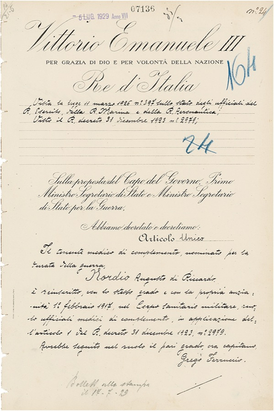 Lot 275 Benito Mussolini and Vittorio Emanuele III Signed Document