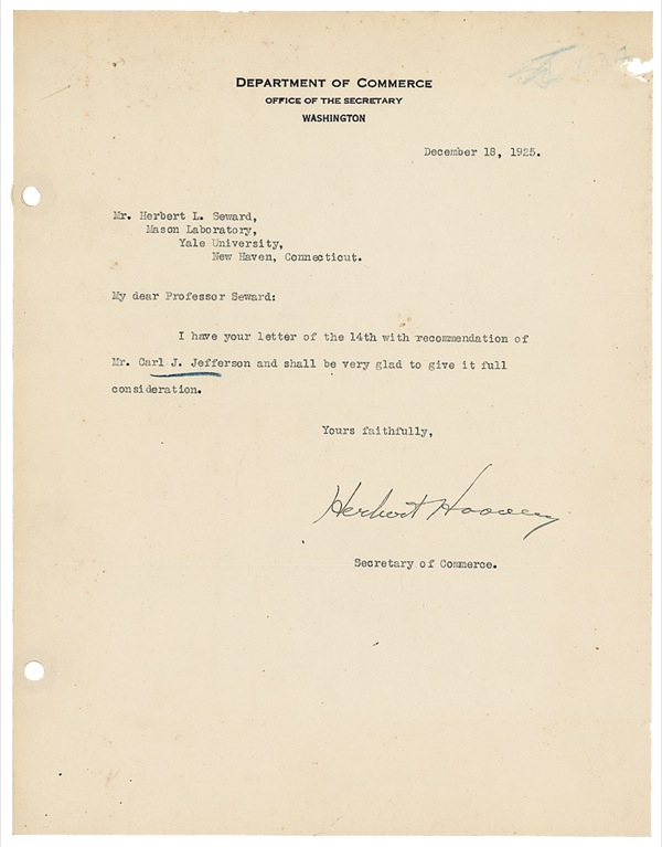 Lot 72 Herbert Hoover Typed Letter Signed