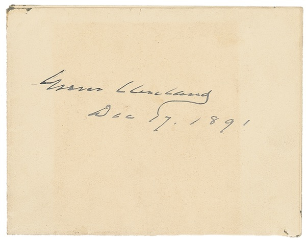 Lot 26 Grover Cleveland Signature