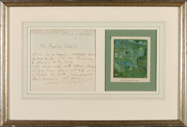 Lot 480 Marc Chagall Handwritten Letter Signed